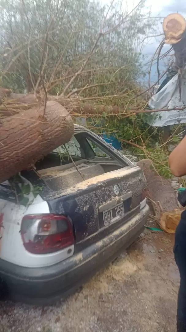 Auto del joven que muri� en Santa Rosa por la tormenta