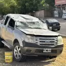 Accidente en el Acceso Sur: Volc� una camioneta y no hubo que lamentar v�ctimas fatales