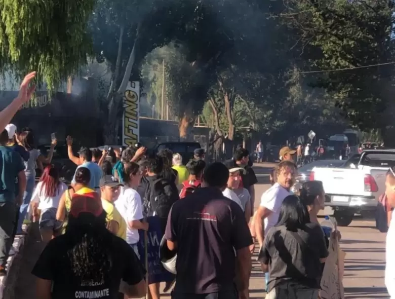 protesta antiminera en Uspallata