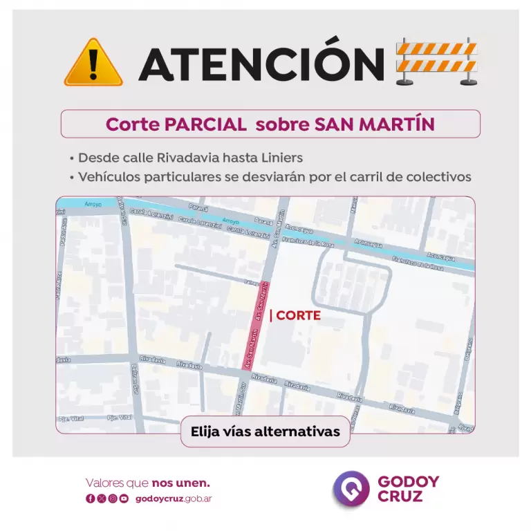 Corte parcial en calle San Mart�n