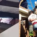 Intent� meterse a robar una casa por el techo, qued� atrapado y lo tuvieron que rescatar