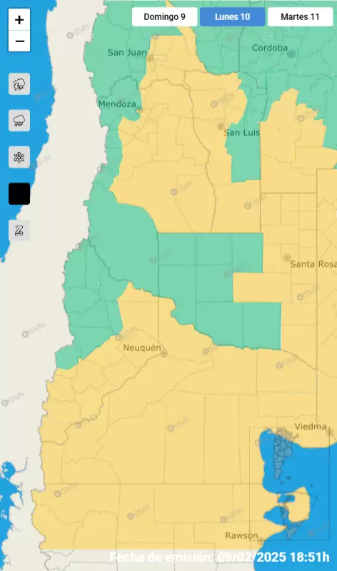 Mapa alerta SMN