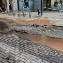 Por la rotura del ca�o maestro en calle Mitre varias zonas del centro est�n sin agua