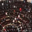 La imagen de un Congreso semivac�o durante el discurso de Milei
