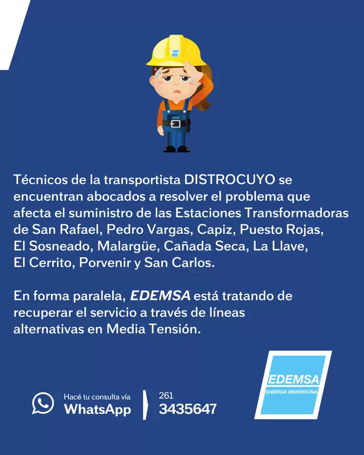 Comunicado de EDEMSA en la plataforma X