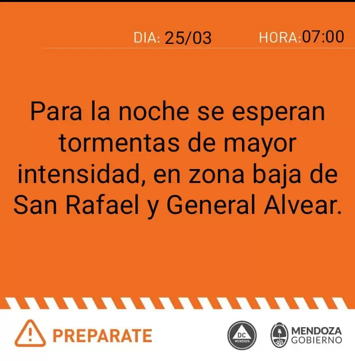Alerta: Martes 25 de marzo