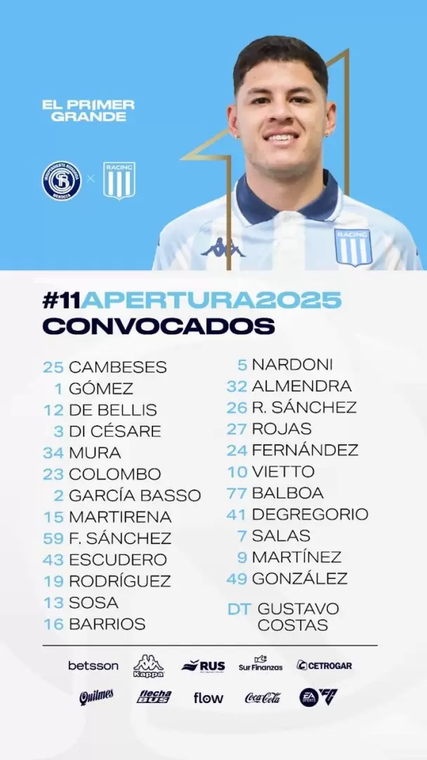 convocados racing