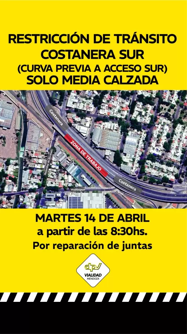 Restricci�n de tr�nsito en Costanera Sur