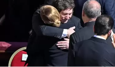 Milei en el funeral del papa