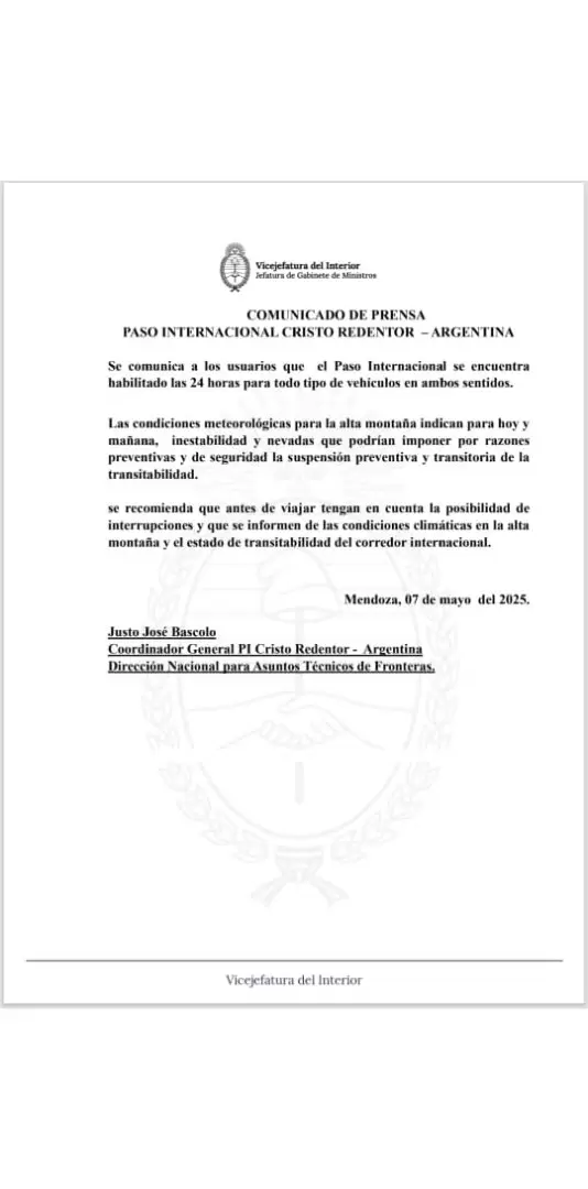 paso a Chile-comunicado