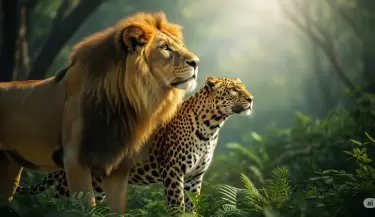 leon y leoparda
