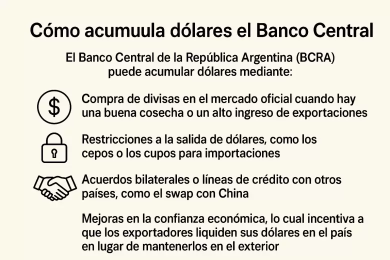 como acumula d�lares el banco central