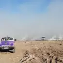Inician la remoción del mayor basural clandestino de Guaymallén, tras un incendio intencional
