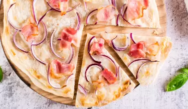 pizza de cebollas