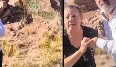 Turistas vandalizaron rocas en Potrerillos
