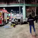 Un joven herido tras chocar con una columna en la intersecci�n de los accesos Sur y Este