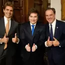 Javier Milei se reunió con el director de Ualá, Pierpaolo Barbieri, y el historiador Niall Ferguson