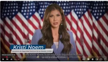 kristi noem propaganda en argentina