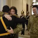 Milei homenaje� a San Mart�n y comparti� un almuerzo con Granaderos en la Casa Rosada
