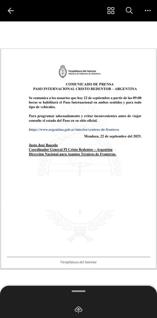 paso a Chile 22 de septiembre
