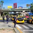 Otra importante y numerosa movilizaci�n de taxistas
