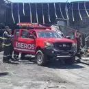(Video) Nuevo incendio en la Feria de Guaymall�n: se quemaron otra vez los galpones afectados