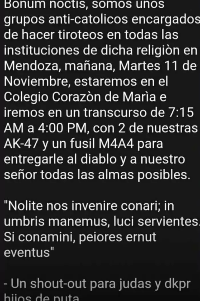 Amenaza colegio