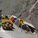 Un impactante vuelco dejó a una camionera brasileña herida en los Caracoles de Chile