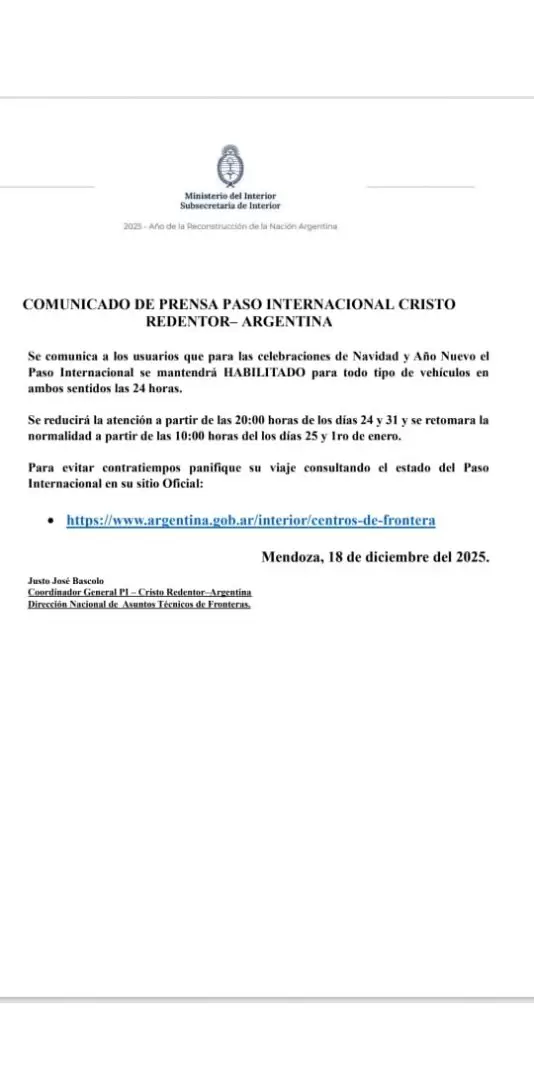 paso a Chile-fin de ano