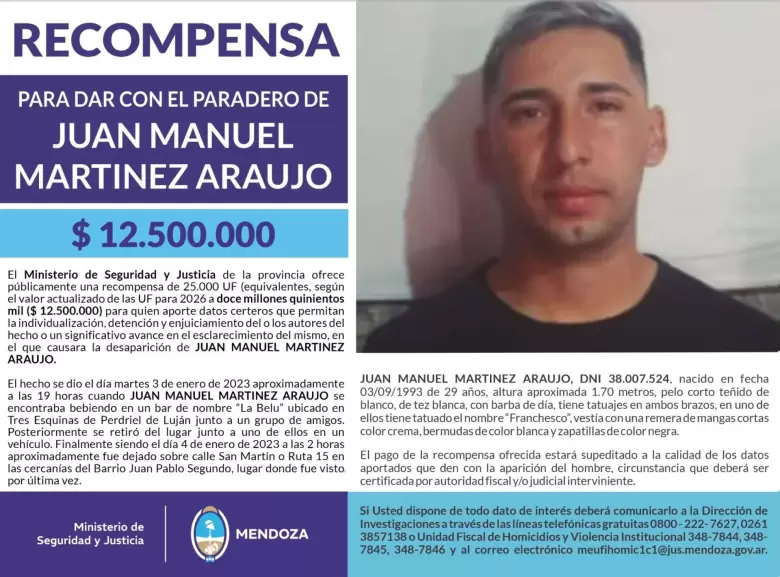 recompensa por Juan Manuel Martínez