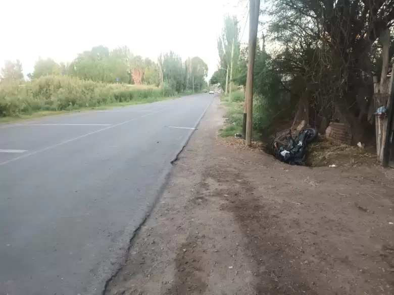 motociclista muerto en Guaymallén-canal (2)