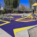 Guaymall�n us� miles de neum�ticos reciclados para la remodelaci�n de una plaza