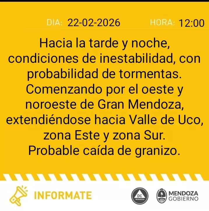 alerta amarilla-Mendoza