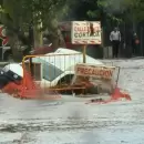 (Video) La lluvia golpe� al Gran Mendoza: hubo un derrumbe en Godoy Cruz y accesos colapsados