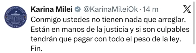karina milei AFA Toviggino
