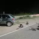 Un fuerte choque entre una moto y un auto dej� tres lesionadas en San Rafael