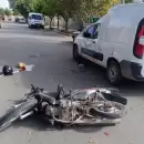 Un motociclista gravemente herido tras un fuerte choque con un utilitario en Palmira