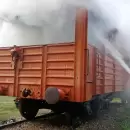 Importante operativo por un incendio en el vag�n de un tren en Palmira