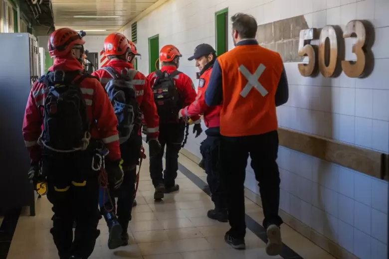Simulacro de incendio Hospital Central
